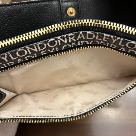 Radley London BiFold Signature Logo Matinee Black White Leather Zip Snap Wallet - Picture 16 of 16